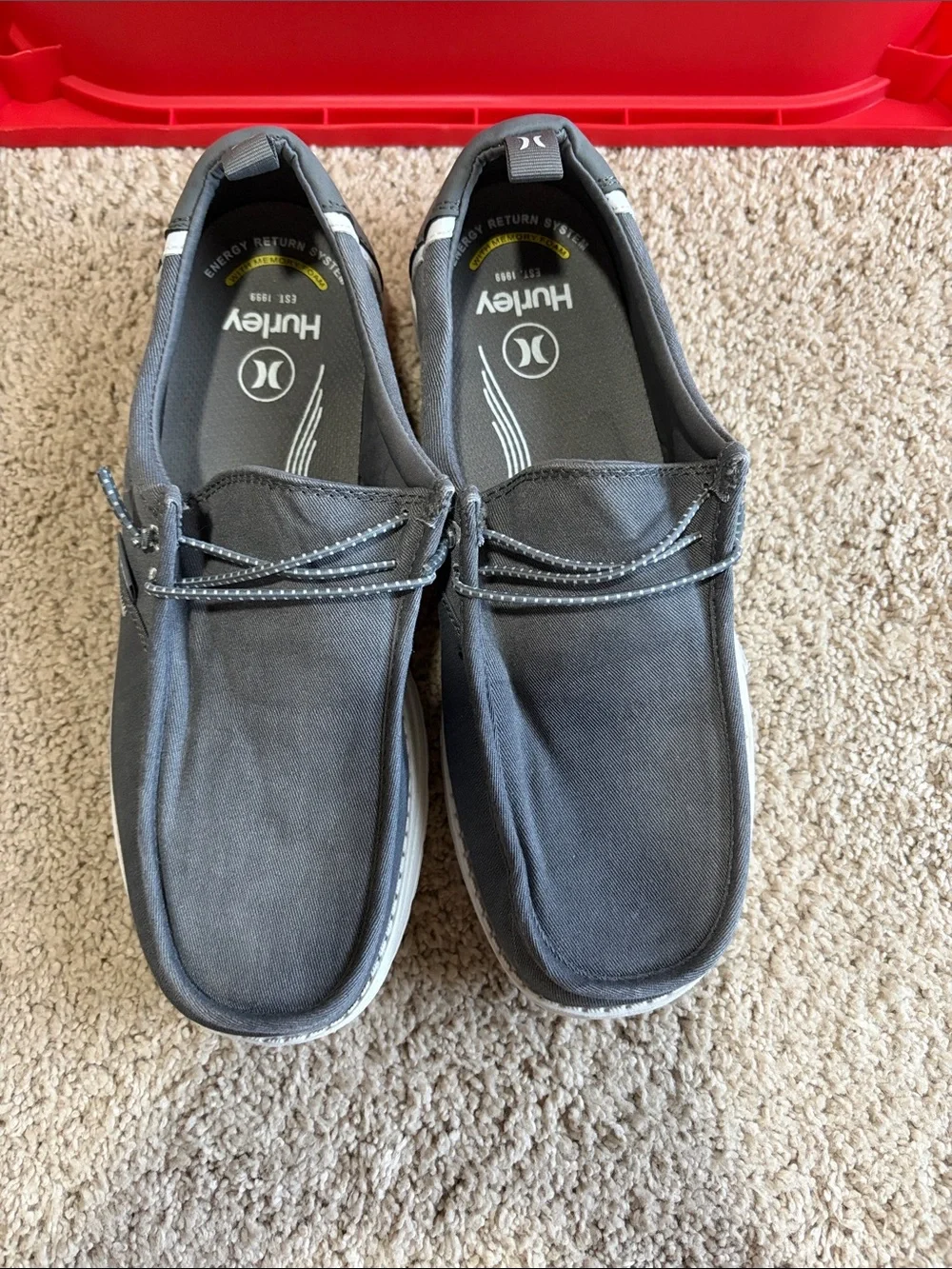 Hurley Men’s Charcoal Gray Canvas Slip-On Loafers